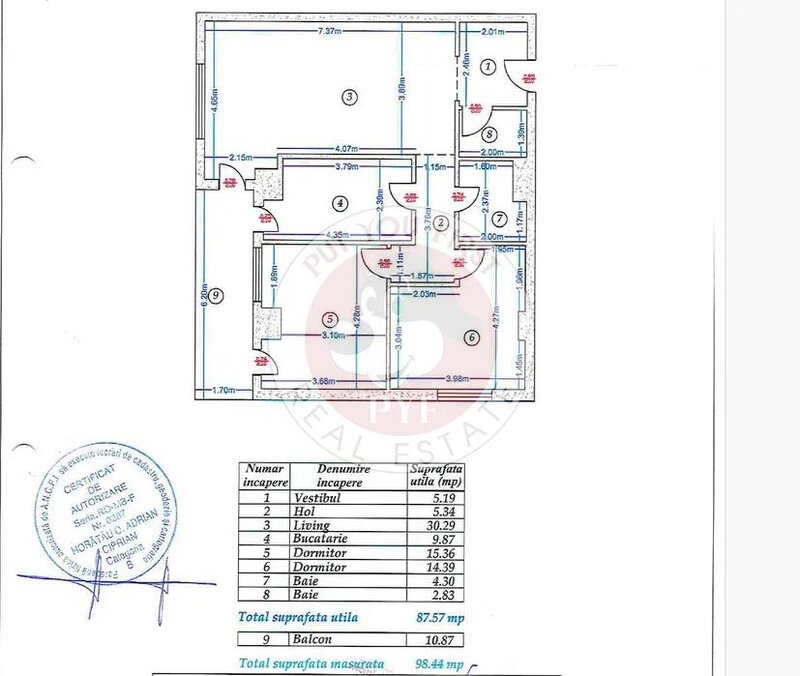 Rond Alba Iulia | Apartament 3 camere | semidecomandat | 98mp | B10508